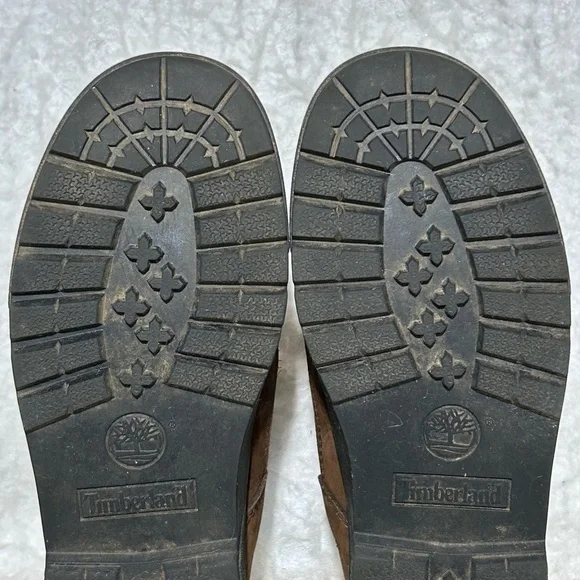 Timberland Boys Brown/Green Field Leather Waterproof Hiking Boots Shoes SZ 3.5 - Picture 9 of 12